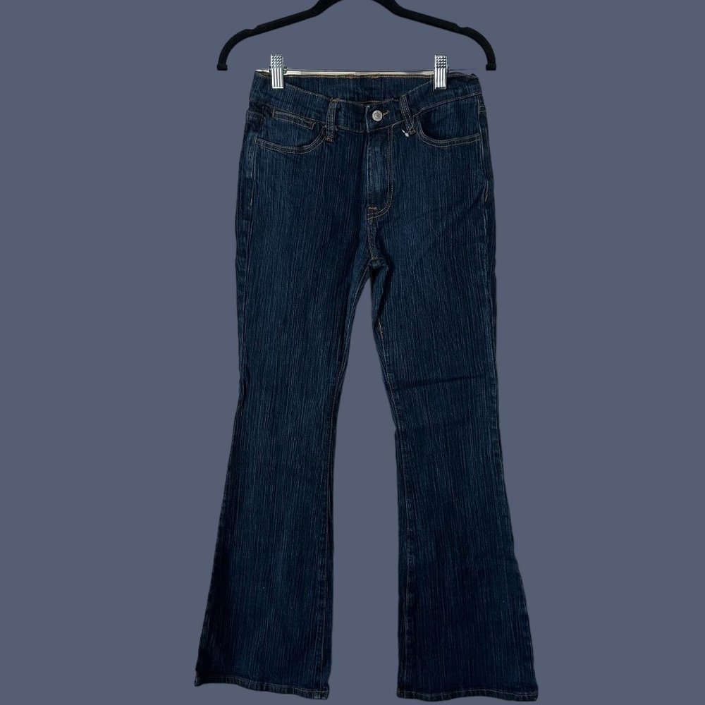 J. Galt Flare Leg Dark Wash Textured Denim Jeans sz S